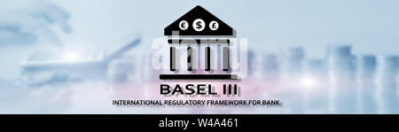 Basel 3. Banking Supervision International regulatory framework. Abstract Stock Photo