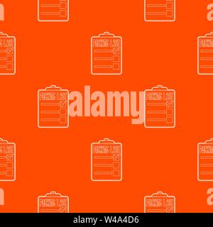 Packing list pattern vector orange Stock Vector