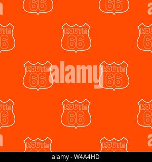 Route 66 shield pattern vector orange Stock Vector