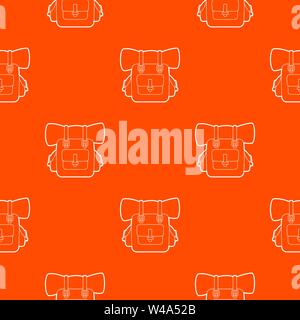 Backpack pattern vector orange Stock Vector