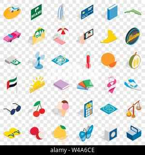 Umbrella icons set, isometric style Stock Vector
