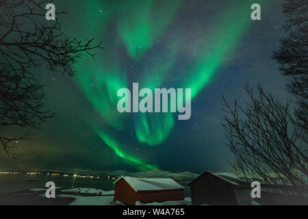Aurora Borealis, wunderschöne Nordlichter in Norwegen, Tromsö, Sudspissen Stock Photo