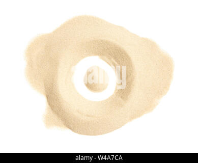 Sand circle isolated on white  background Stock Photo