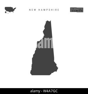 New Hampshire US State Blank Vector Map Isolated on White Background. High-Detailed Black Silhouette Map of New Hampshire. Stock Vector