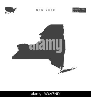New York US State Blank Vector Map Isolated on White Background. High-Detailed Black Silhouette Map of New York. Stock Vector