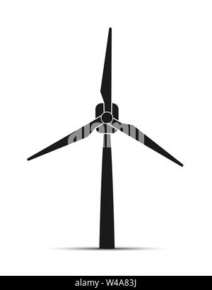 Renewable energy, wind turbine icon, simple flat design Stock Vector