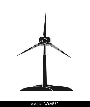 Wind turbine icon. Renewable energy, simple flat design Stock Vector