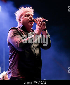 MOUNTAIN VIEW, CALIFORNIA - JULY 20: The Offspring lead singer Dexter Holland performs during the Vans Warped Tour 25th Anniversary at Shoreline Amphitheater on July 20, 2019 in Mountain View, California. Photo: Christopher Victorio/imageSPACE/MediaPunch Stock Photo