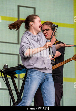 Norwegian singer Sigrid playing live at Latitude Festival, Henham Park, Suffolk, UK, 21st July 2019 Stock Photo