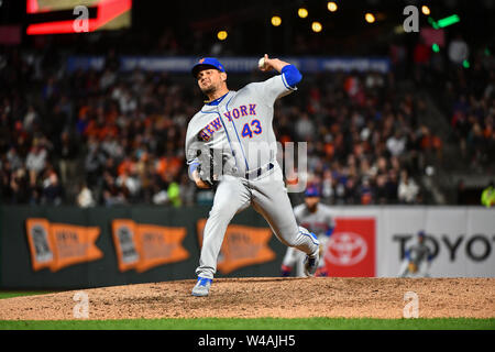 July 19, 2019: New York Mets relief pitcher Luis Avilan (43) in action during the MLB game between the New York Mets and the San Francisco Giants at Oracle Park in San Francisco, CA. Chris Brown/CSM Stock Photo