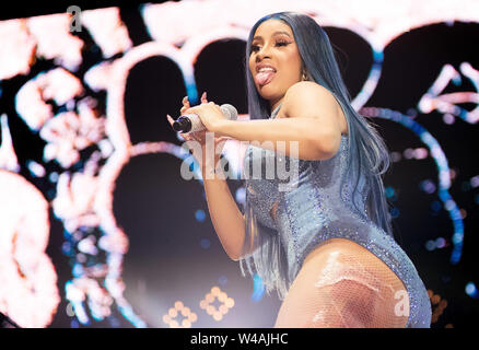 Paso Robles, USA. 20th July, 2019.  Cardi B performs during the 2019 California Mid-State Fair on July 20, 2019 in Paso Robles, California. Credit: MediaPunch Inc/Alamy Live News Stock Photo