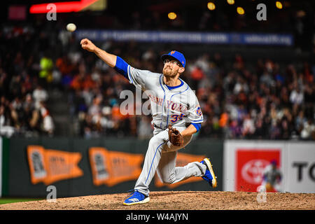 July 19, 2019: Mets relief pitcher Jacob Rhame (35) during the MLB game between the New York Mets and the San Francisco Giants at Oracle Park in San Francisco, CA. Chris Brown/CSM Stock Photo