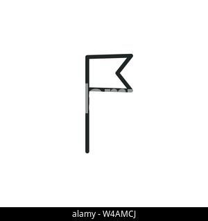 flag outline icon. linear style sign for mobile concept and web design. Bookmark simple line vector icon. Stock Vector