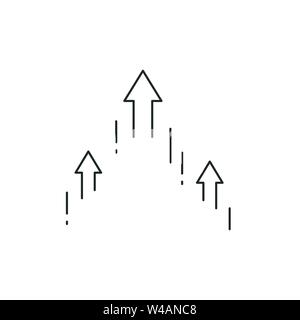 Transfer arrows moving upward outline icon. linear style sign for mobile concept and web design. right arrows simple line vector icon. Editable. Stock Vector