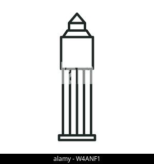 Tower Office building line icon, outline vector sign, linear style pictogram isolated on white. Business center tower symbol, logo illustration. Stock Vector