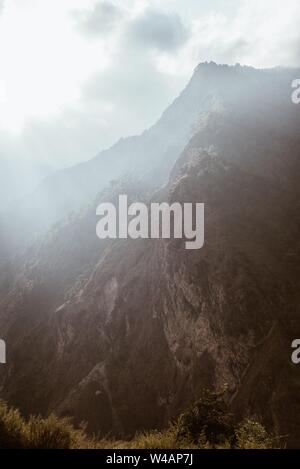 Cloudy mountain view in Asia Stock Photo
