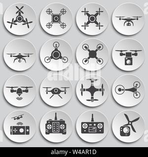 Drone related icons set on background for graphic and web design ...