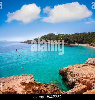 Ibiza Cala Salada and Saladeta in Balearic Islands of spain Stock Photo