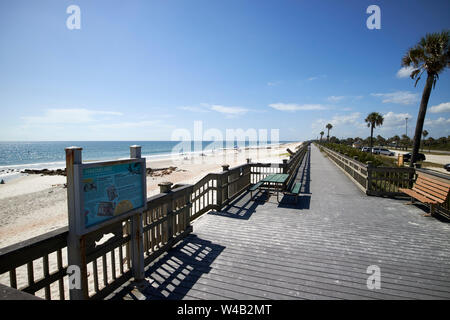 boardwalk at the beach at marineland on the atlantic coast Florida US USA Stock Photo