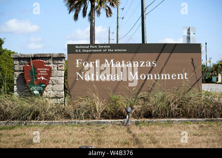 entrance to national park service Fort Matanzas national monument St Augustine Florida US USA Stock Photo