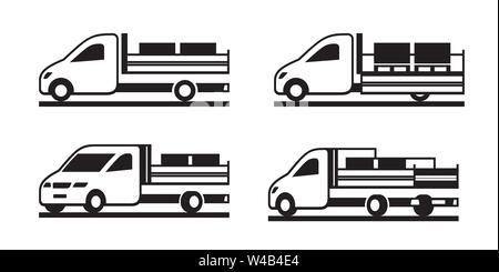 Construction tipper truck in different perspective - vector illustration Stock Vector