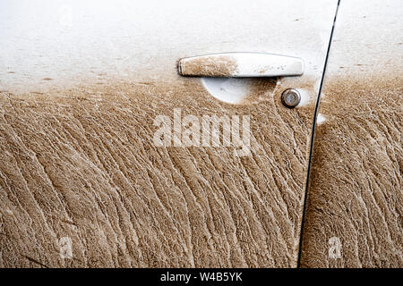 Extremely dirty car after off road driving 4x4 Stock Photo