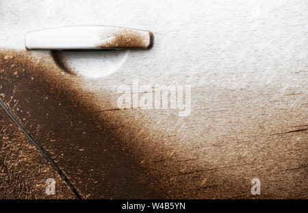 Extremely dirty car after off road driving 4x4 Stock Photo