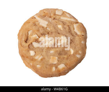 Delicious white chocolate chip cookie isolated Stock Photo