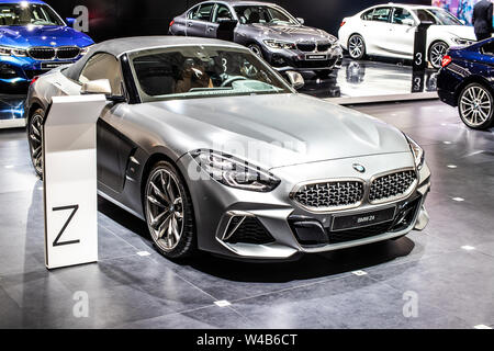 Brussels, Belgium, Jan 2019 BMW The 8 Series Cabrio M850i, Brussels Motor Show, 2nd gen, G14, cabriolet car manufactured and marketed by BMW Stock Photo