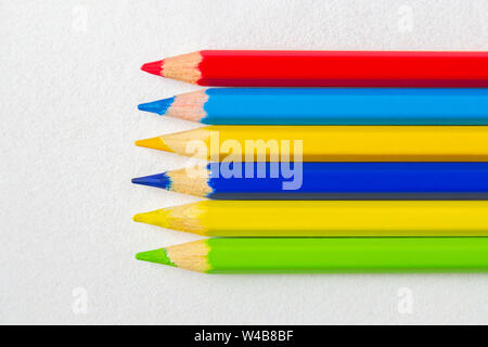 Colorful pencils, isolated on white Stock Photo