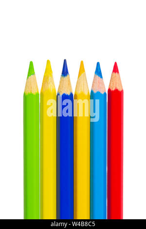 Colorful pencils, isolated on white Stock Photo