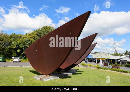 Modern artwork outside the Butter factory Arts Centre, Cooroy, Hinterland, Sunshine Coast, Queensland, QLD, Australia Stock Photo