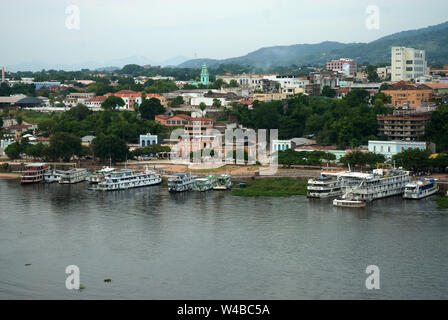 Aerial view of the regional port of Corumbá in the state of Mato Grosso do Sul, Brazil Stock Photo