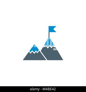 Mountains related vector glyph icon. Stock Vector
