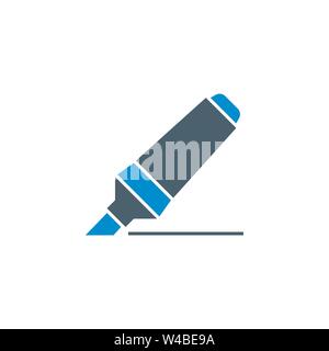 Marker Pen related vector glyph icon. Stock Vector