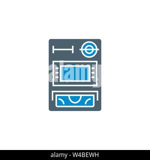 ATM related vector glyph icon. Stock Vector