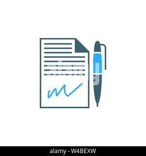 Contract related vector glyph icon. Stock Vector