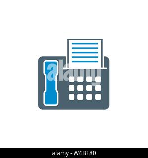 Fax related vector glyph icon. Stock Vector