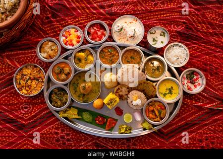 Gujarati Vegetarian thali Stock Photo