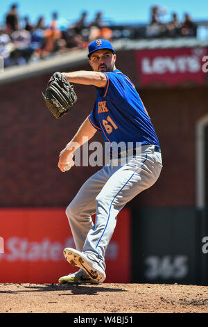 New York Mets' Walker Lockett in action during a baseball game against ...