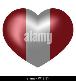 flag of Peru in heart shape. vector illustration. Stock Vector