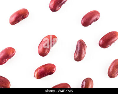 Pile of red kidney bean, canned beans isolated on white background, Red beans ready to eat