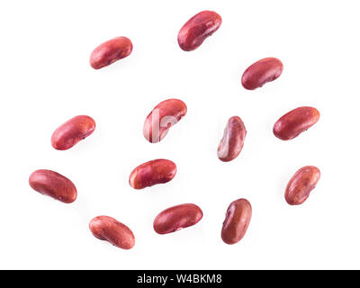 Pile of red kidney bean, canned beans isolated on white background, Red beans ready to eat