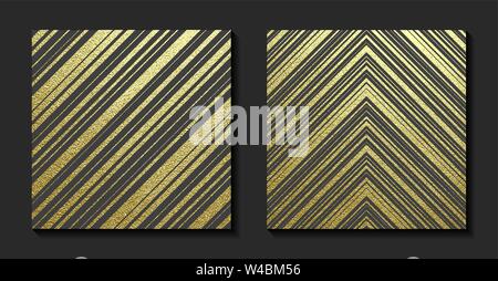 Gold pattern with diagonal stripes. Abstract golden background. Vector illustration Stock Vector