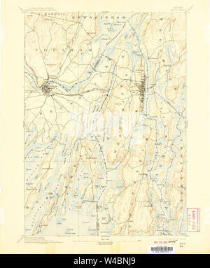 Maine USGS Historical Map Bath 460156 1894 62500 Restoration Stock Photo