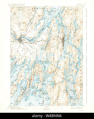 Maine USGS Historical Map Bath 460158 1894 62500 Restoration Stock Photo