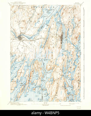 Maine USGS Historical Map Bath 460159 1894 62500 Restoration Stock Photo