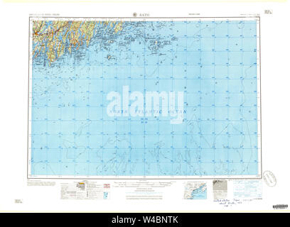 Maine USGS Historical Map Bath 460161 1957 250000 Restoration Stock Photo