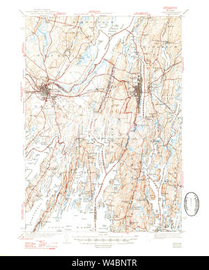 Maine USGS Historical Map Bath 460160 1945 62500 Restoration Stock Photo