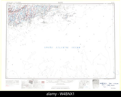 Maine USGS Historical Map Bath 460163 1963 250000 Restoration Stock Photo